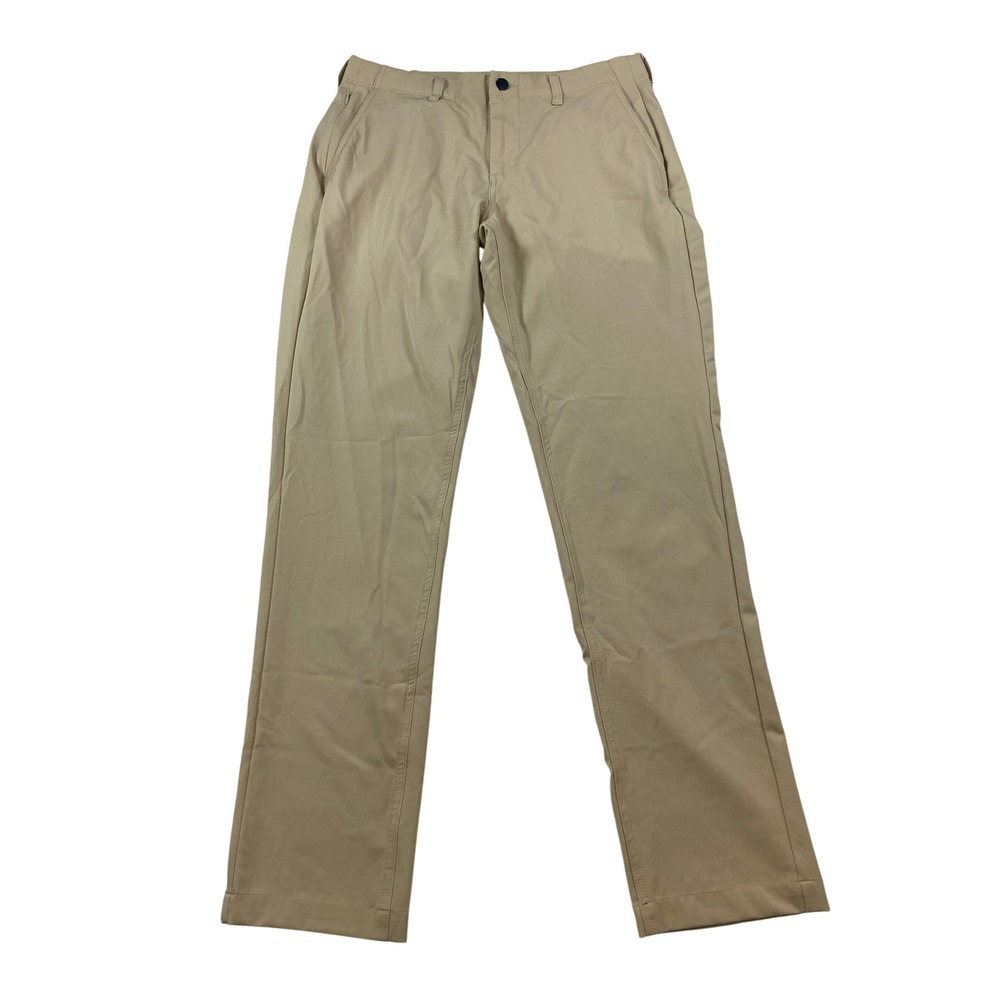 Cozy Earth Mens Performance Chino Pants Tan Khaki 33x32 Straight Leg Travel Golf